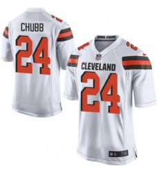 Mens Nike Cleveland Browns 24 Nick Chubb Game White NFL Jersey