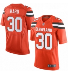 Mens Nike Cleveland Browns 30 Denzel Ward Elite Orange Alternate NFL Jersey