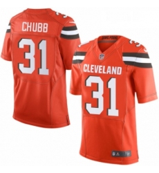 Mens Nike Cleveland Browns 31 Nick Chubb Elite Orange Alternate NFL Jersey