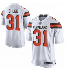 Mens Nike Cleveland Browns 31 Nick Chubb Game White NFL Jersey