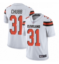 Mens Nike Cleveland Browns 31 Nick Chubb White Vapor Untouchable Limited Player NFL Jersey