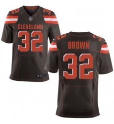 Mens Nike Cleveland Browns 32 Jim Brown Elite Brown Team Color NFL Jersey