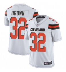 Mens Nike Cleveland Browns 32 Jim Brown White Vapor Untouchable Limited Player NFL Jersey