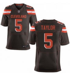 Mens Nike Cleveland Browns 5 Tyrod Taylor Elite Brown Team Color NFL Jersey