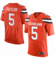 Mens Nike Cleveland Browns 5 Tyrod Taylor Elite Orange Alternate NFL Jersey