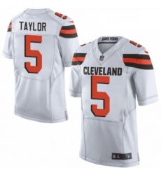 Mens Nike Cleveland Browns 5 Tyrod Taylor Elite White NFL Jersey