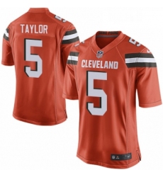 Mens Nike Cleveland Browns 5 Tyrod Taylor Game Orange Alternate NFL Jersey