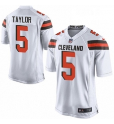 Mens Nike Cleveland Browns 5 Tyrod Taylor Game White NFL Jersey