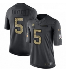 Mens Nike Cleveland Browns 5 Tyrod Taylor Limited Black 2016 Salute to Service NFL Jersey