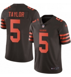 Mens Nike Cleveland Browns 5 Tyrod Taylor Limited Brown Rush Vapor Untouchable NFL Jersey