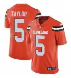 Mens Nike Cleveland Browns 5 Tyrod Taylor Orange Alternate Vapor Untouchable Limited Player NFL Jersey