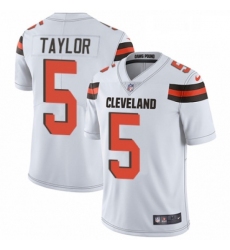 Mens Nike Cleveland Browns 5 Tyrod Taylor White Vapor Untouchable Limited Player NFL Jersey