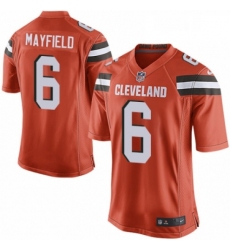 Mens Nike Cleveland Browns 6 Baker Mayfield Game Orange Alternate NFL Jersey