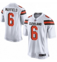 Mens Nike Cleveland Browns 6 Baker Mayfield Game White NFL Jersey