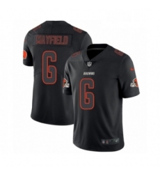 Mens Nike Cleveland Browns 6 Baker Mayfield Limited Black Rush Impact NFL Jersey