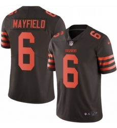 Mens Nike Cleveland Browns 6 Baker Mayfield Limited Brown Rush Vapor Untouchable NFL Jersey
