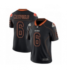Mens Nike Cleveland Browns 6 Baker Mayfield Limited Lights Out Black Rush NFL Jersey