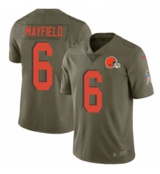 Mens Nike Cleveland Browns 6 Baker Mayfield Limited Olive 2017 Salute to Service NFL Jersey