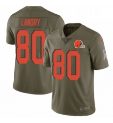 Mens Nike Cleveland Browns 80 Jarvis Landry Limited Olive 2017 Salute to Service NFL Jersey