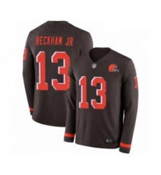 Mens Odell Beckham Jr Limited Brown Nike Jersey NFL Cleveland Browns 13 Therma Long Sleeve