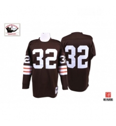 Mitchell And Ness Cleveland Browns 32 Jim Brown Brown Team Color Authentic Throwback NFL Jersey