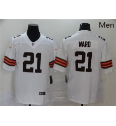 Nike Browns 21 Denzel Ward White 2020 New Vapor Untouchable Limited Jersey
