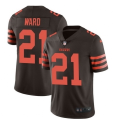 Nike Browns 21 T J Ward Brown Color Rush Limited Jersey