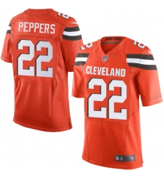 Nike Browns #22 Jabrill Peppers Orange Alternate Mens Stitched NFL New Elite Jersey