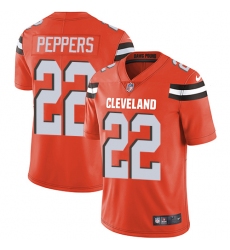 Nike Browns #22 Jabrill Peppers Orange Alternate Mens Stitched NFL Vapor Untouchable Limited Jersey
