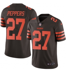 Nike Browns #27 Jabrill Peppers Brown Mens Stitched NFL Limited Rush Jersey