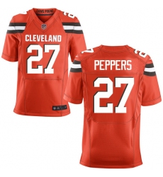 Nike Browns #27 Jabrill Peppers Orange Alternate Mens Stitched NFL New Elite Jersey