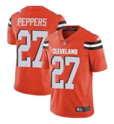 Nike Browns #27 Jabrill Peppers Orange Alternate Mens Stitched NFL Vapor Untouchable Limited Jersey