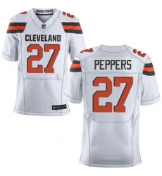 Nike Browns #27 Jabrill Peppers White Mens Stitched NFL New Elite Jersey