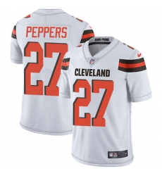 Nike Browns #27 Jabrill Peppers White Mens Stitched NFL Vapor Untouchable Limited Jersey