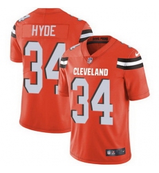 Nike Browns #34 Carlos Hyde Orange Alternate Mens Stitched NFL Vapor Untouchable Limited Jersey