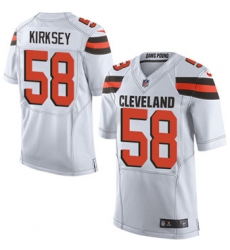 Nike Browns #58 Christian Kirksey White Mens Stitched NFL New Elite Jersey