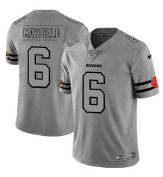 Nike Browns 6 Baker Mayfield 2019 Gray Gridiron Gray Vapor Untouchable Limited Jersey