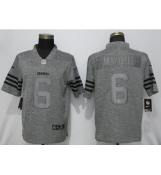 Nike Browns 6 Baker Mayfield Gray Gridiron Gray Vapor Untouchable Limited Jersey