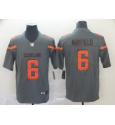 Nike Browns 6 Baker Mayfield Gray Inverted Legend Limited Jersey