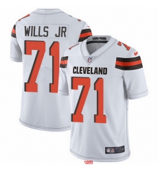 Nike Browns 71 Jedrick Wills JR White Men Stitched NFL Vapor Untouchable Limited Jersey