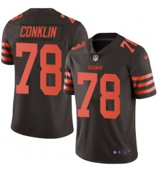 Nike Browns 78 Jack Conklin Brown Men Stitched NFL Limited Rush Jersey