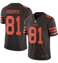 Nike Browns 81 Austin Hooper Brown Men Stitched NFL Limited Rush Jersey