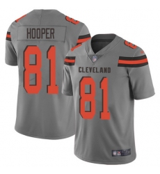 Nike Browns 81 Austin Hooper Gray Men Stitched NFL Limited Inverted Legend Jersey