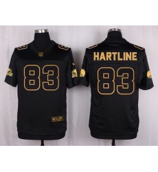 Nike Browns #83 Brian Hartline Black Mens Stitched NFL Elite Pro Line Gold Collection Jersey