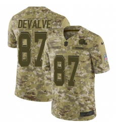 Nike Browns #87 Seth DeValve Camo Men Stitched NFL Limited 2018 Salute To Service Jersey