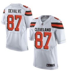 Nike Browns #87 Seth DeValve White Mens Stitched NFL New Elite Jersey