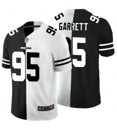 Nike Browns 95 Myles Garrett Black And White Split Vapor Untouchable Limited Jersey