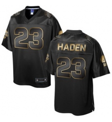 Nike Browns ## Joe Haden Pro Line Black Gold Collection Mens Stitched NFL Game Jersey