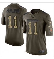 Nike Cleveland Browns #11 Travis Benjamin Green Men 27s Stitched NFL Limited Salute to Service Jersey