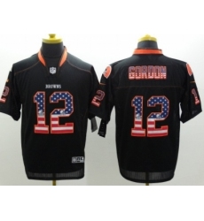 Nike Cleveland Browns 12 Josh Gordon Black Elite USA Flag Fashion NFL Jersey